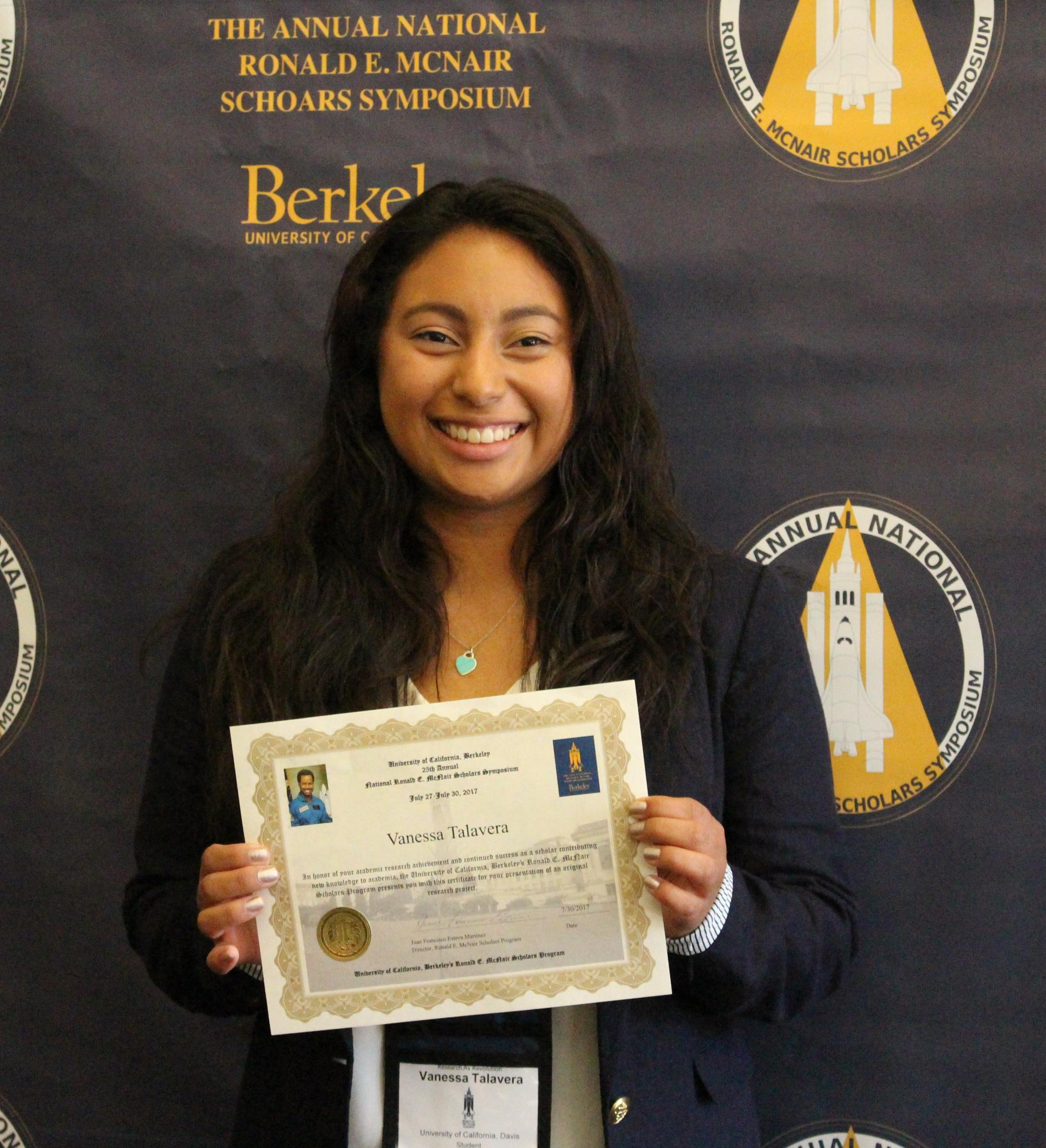 Vanessa Talavera UC Davis McNair Scholars Program